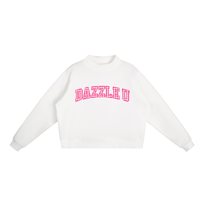 *NEW*  Gingham Essential Fleece Mock-Neck Crew Sweatshirt