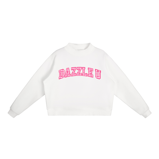 *NEW*  Gingham Essential Fleece Mock-Neck Crew Sweatshirt