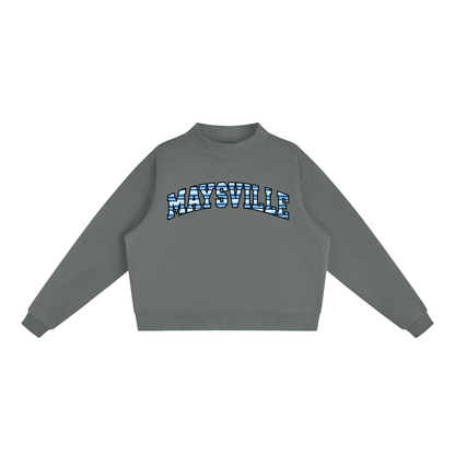 Striped Maysville Essential Fleece Mock-Neck Crew Sweatshirt