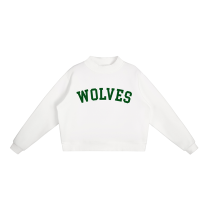 Essential Fleece Mock-Neck Crew Sweatshirt