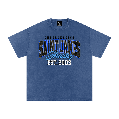 Vintage Saint James Snow Washed Oversized Cotton T-Shirt