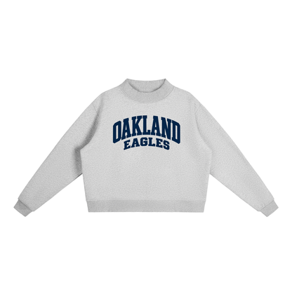 Basic 2 Oakland Middle Essential Fleece Mock-Neck Crew Sweatshirt (printed)