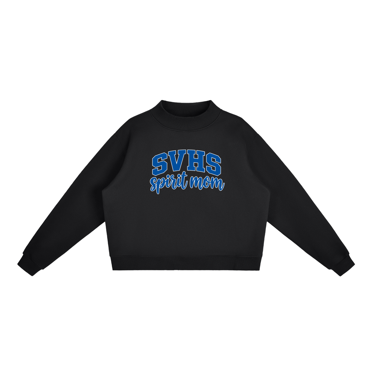Cheer Mom Silver Valley Essential Fleece Mock-Neck Crew Sweatshirt (printed)