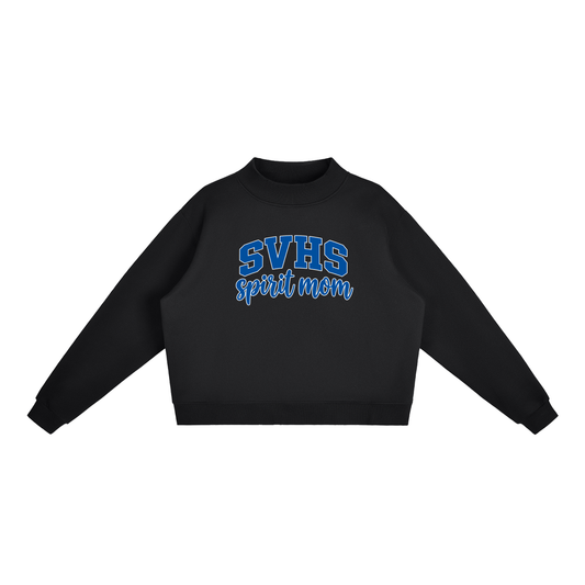 Cheer Mom Silver Valley Essential Fleece Mock-Neck Crew Sweatshirt (printed)