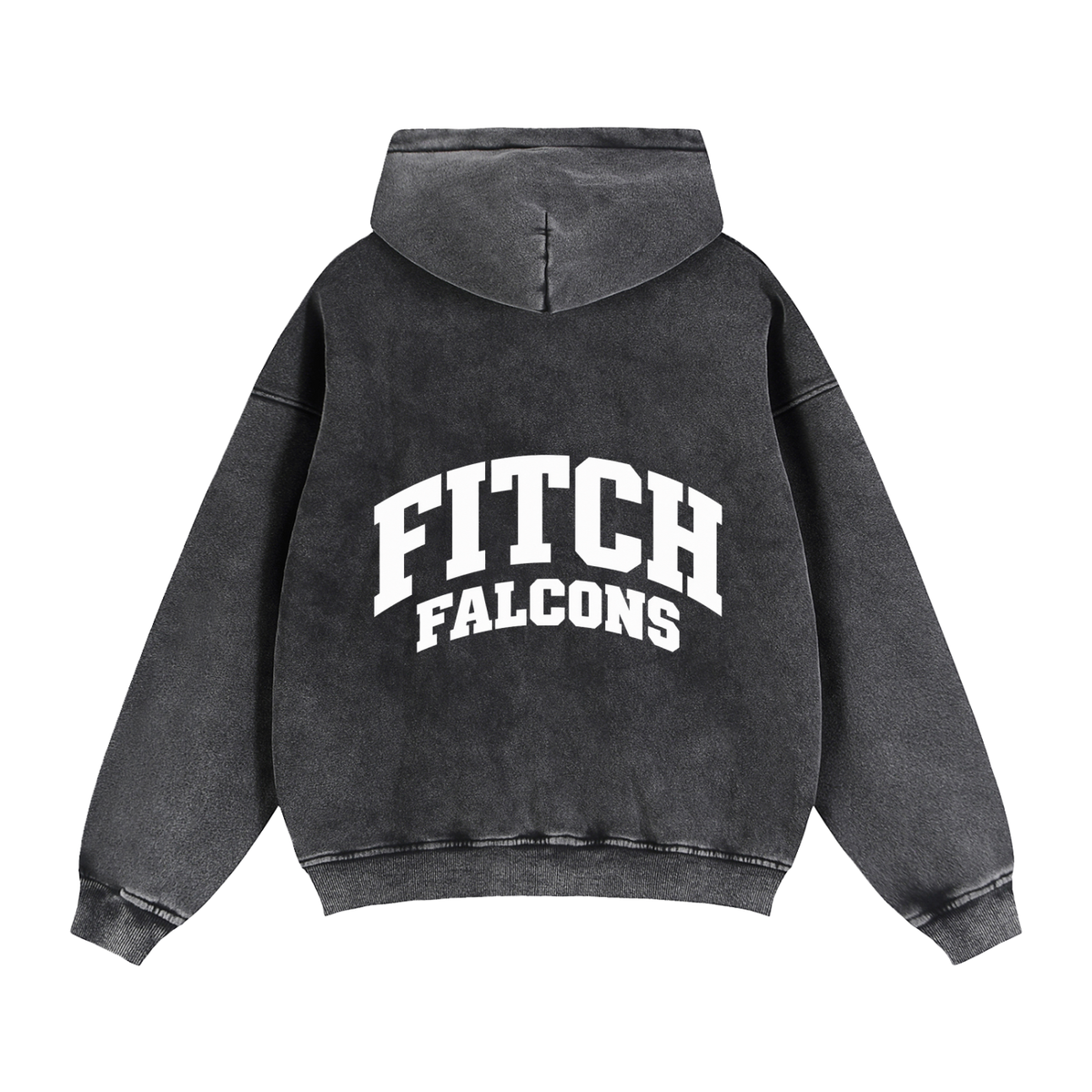 Basic 2 White Fitch Zip-Through Boxy Fleece Hoodie