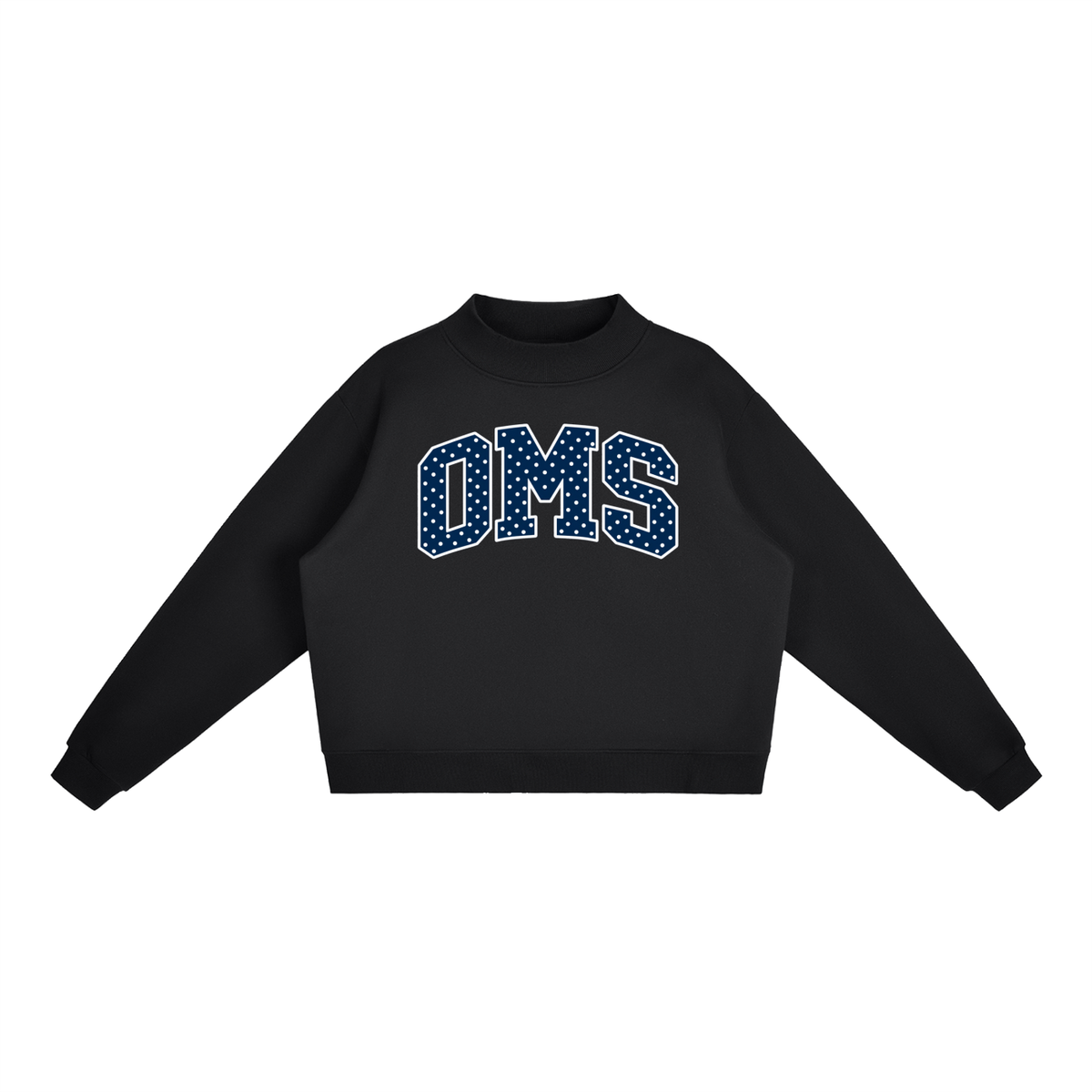 Polka Dot Oakland Middle Essential Fleece Mock-Neck Crew Sweatshirt (printed)