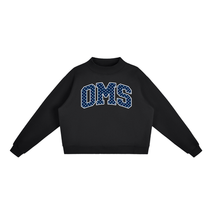 Polka Dot Oakland Middle Essential Fleece Mock-Neck Crew Sweatshirt (printed)