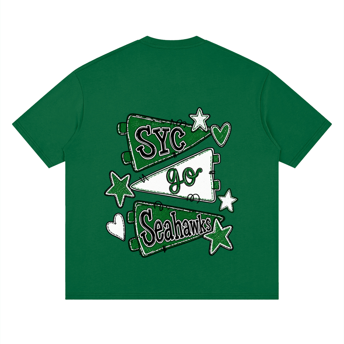 Lets Go Seahawks Oversized Drop Shoulder T-Shirt