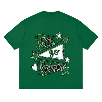Lets Go Seahawks Oversized Drop Shoulder T-Shirt