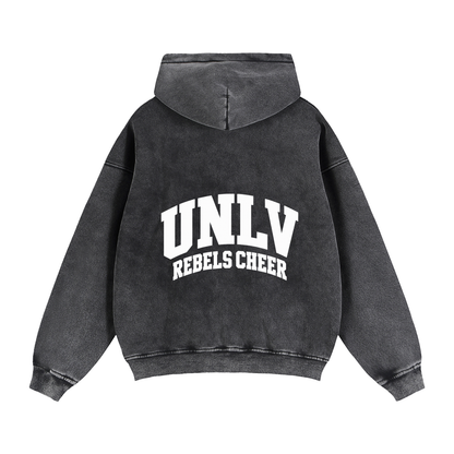 Basic 2 White UNLV Zip-Through Boxy Fleece Hoodie