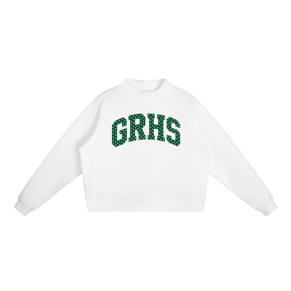 Polka Dot Green River Essential Fleece Mock-Neck Crew Sweatshirt (printed)