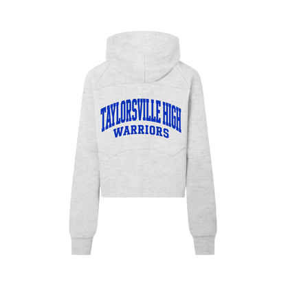 TVILLE Blue Basic Cropped Half-Zip Hoodie