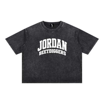 Basic 2 White Jordan Mineral Wash Boxy Cotton T-Shirt