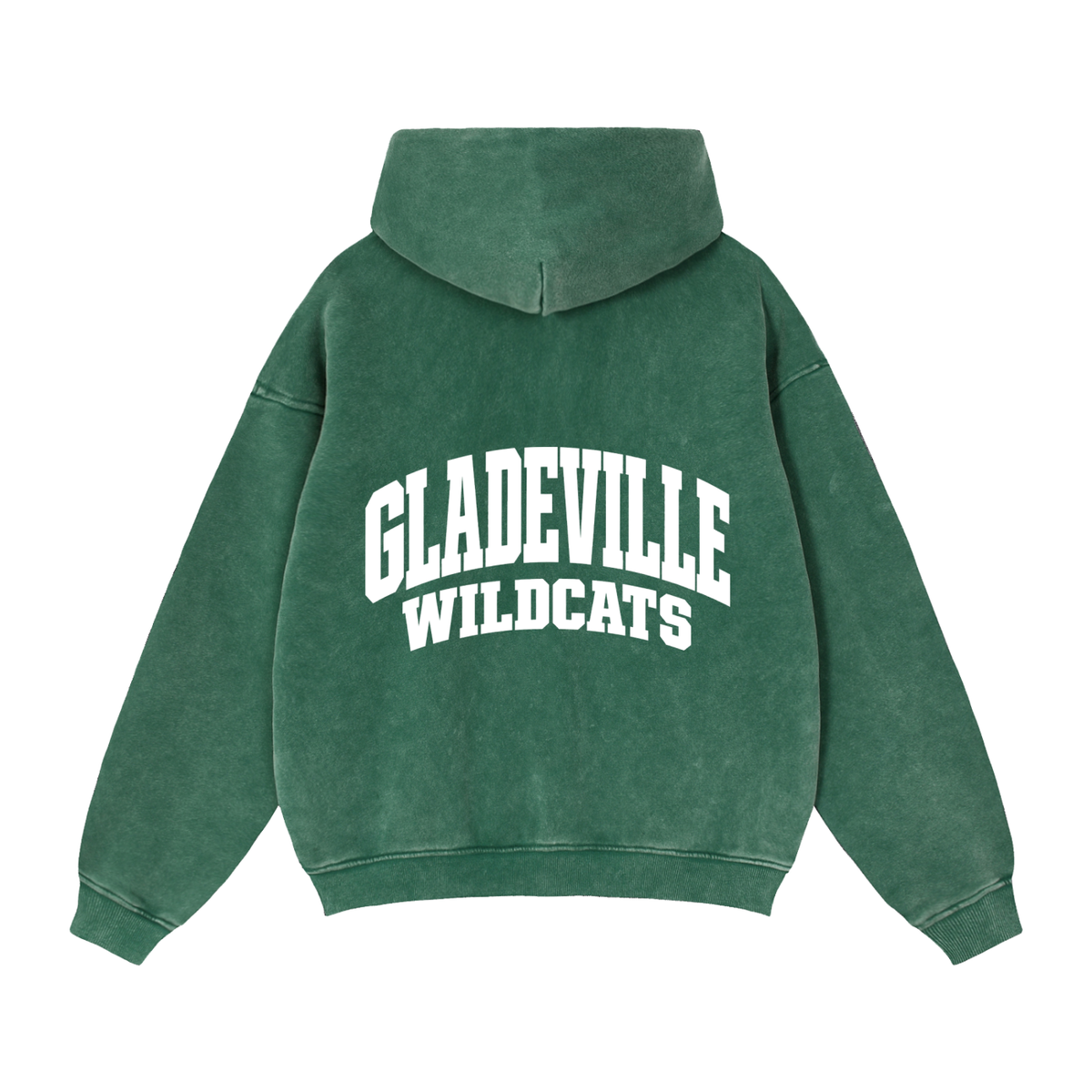Basic 2 White Gladeville Zip-Through Boxy Fleece Hoodie