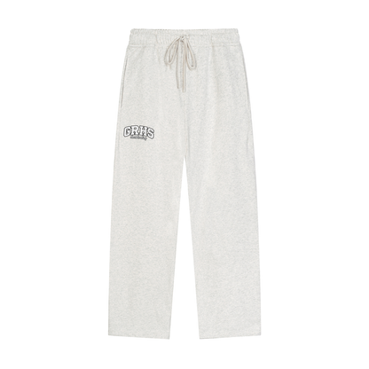Solid Color Straight-Leg Sweatpants