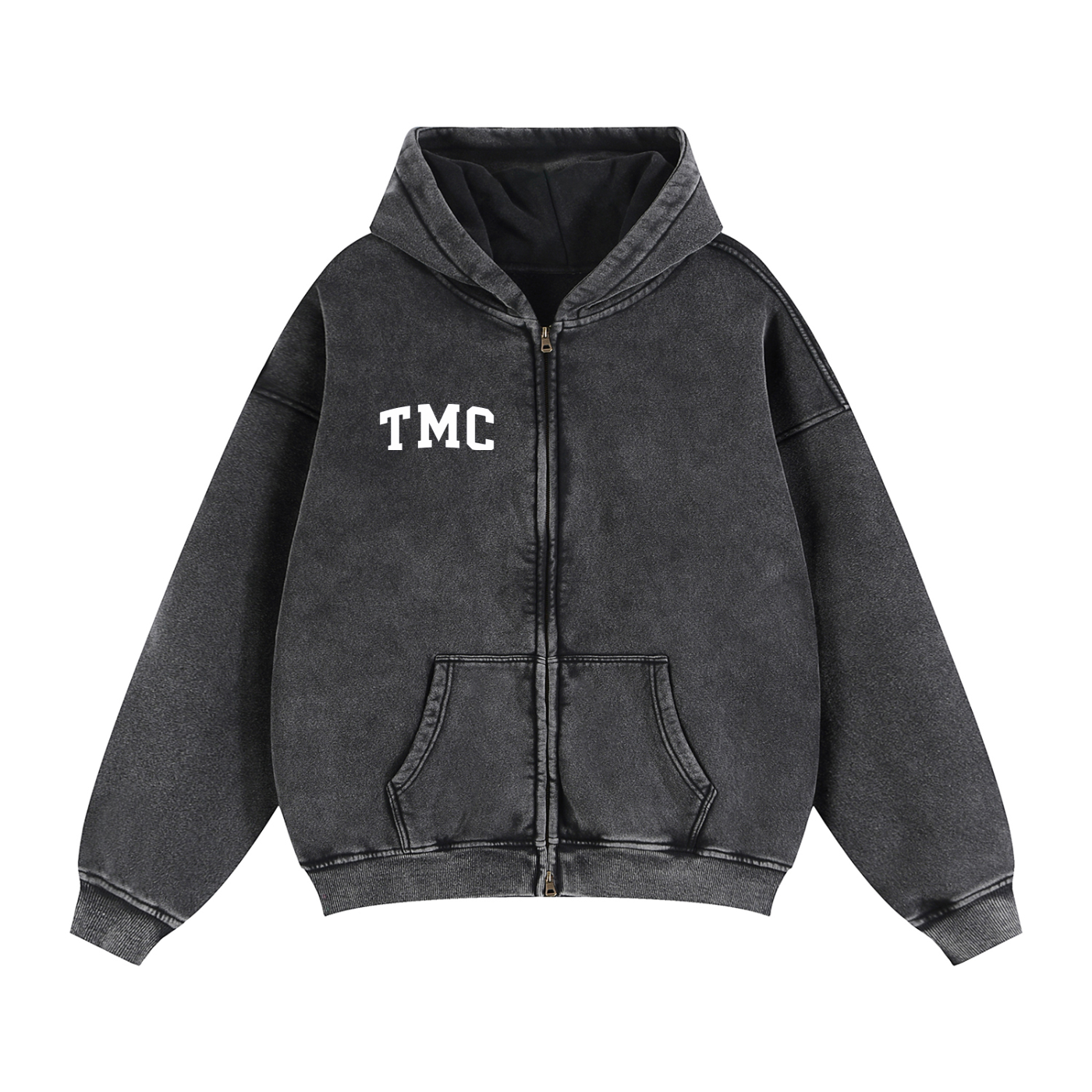 Zip-Through Boxy Fleece Hoodie