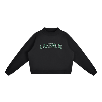 Gingham Lakewood Ranch Essential Fleece Mock-Neck Crew Sweatshirt