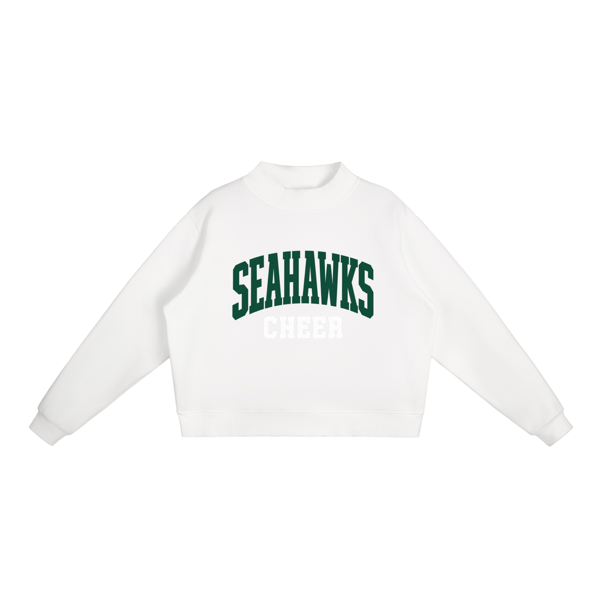 Basic 1 Seahawks Essential Fleece Mock-Neck Crew Sweatshirt (printed)