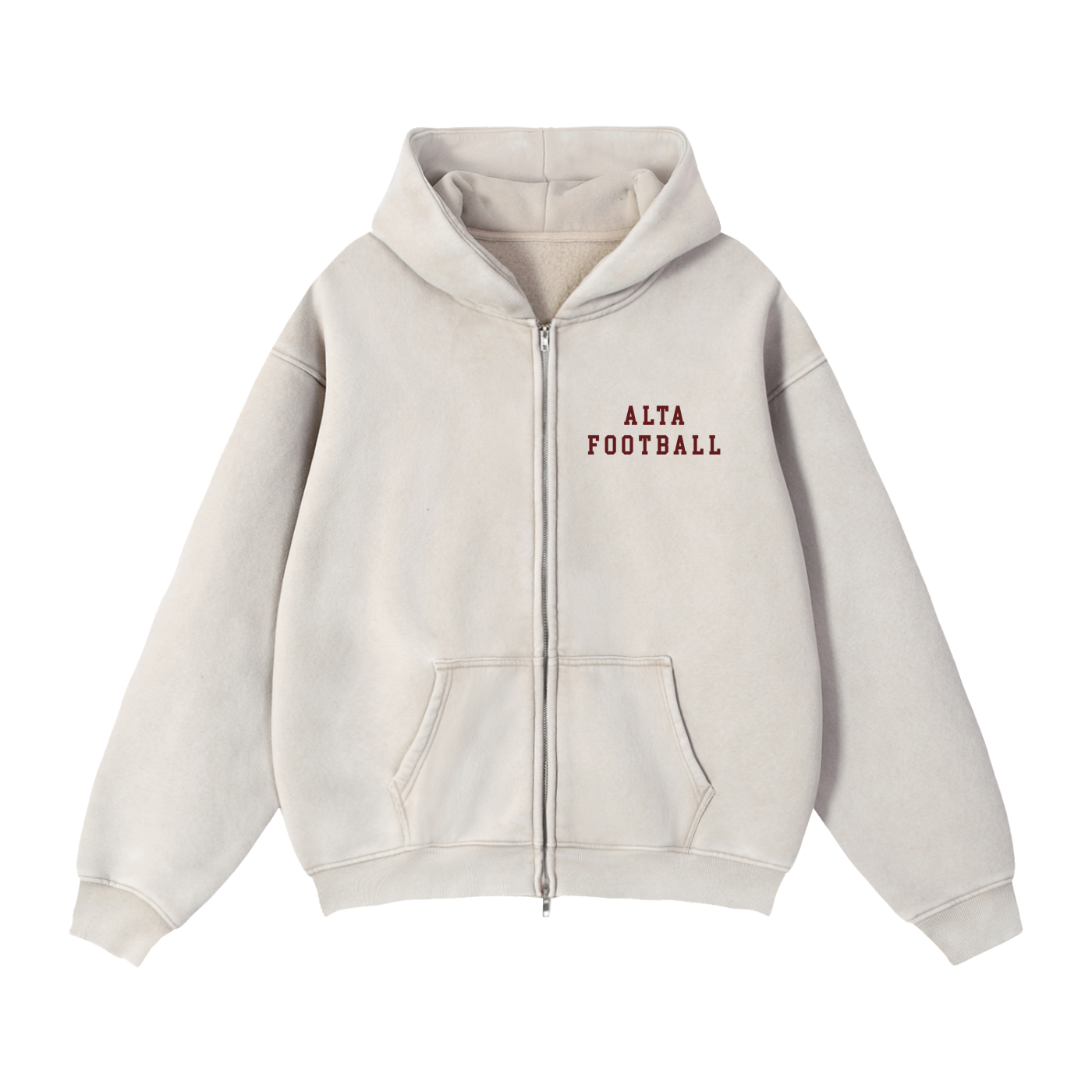 Zip-Through Boxy Fleece Hoodie
