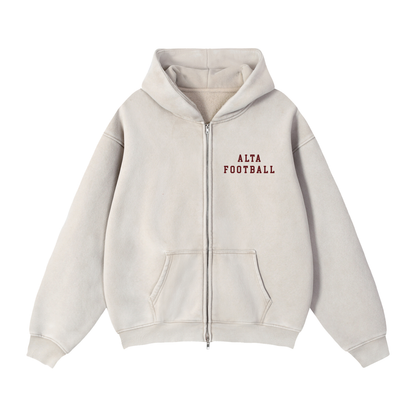 Zip-Through Boxy Fleece Hoodie