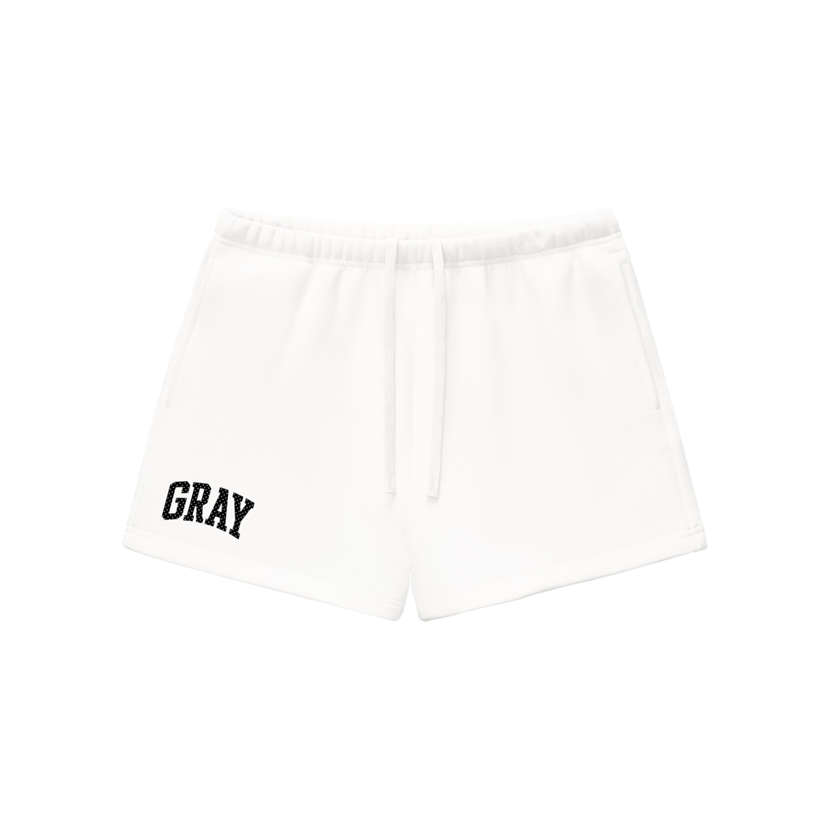Gray Black Polka Essential Fleece Drawstring Sweatshorts