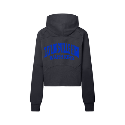 TVILLE Blue Basic Cropped Half-Zip Hoodie