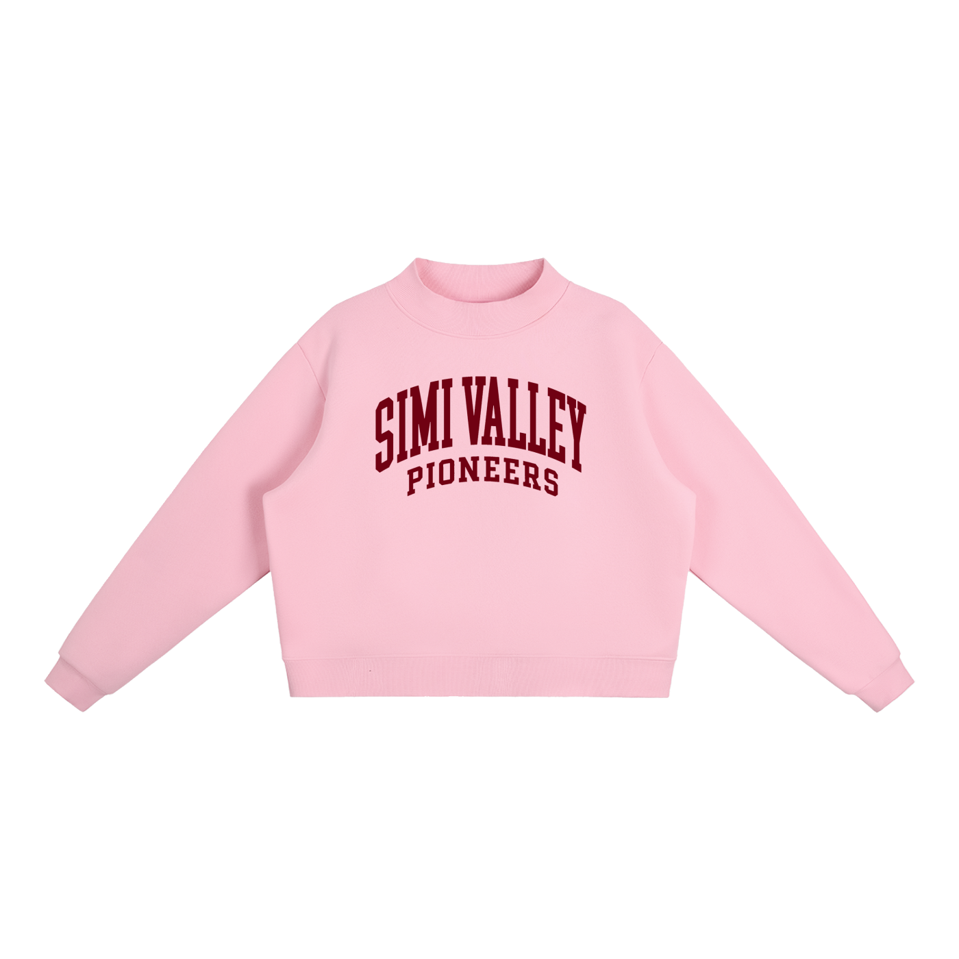 Basic 2 Simi Valley Essential Fleece Mock-Neck Crew Sweatshirt