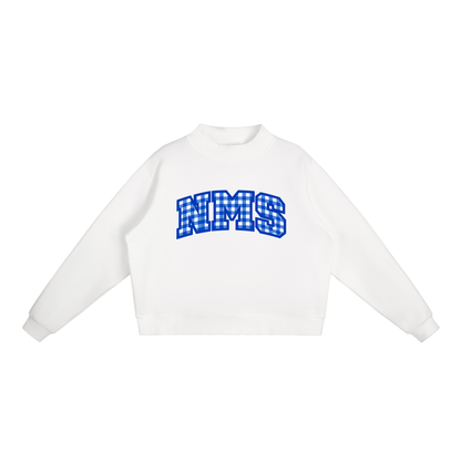 Gingham Northside Essential Fleece Mock-Neck Crew Sweatshirt (printed)