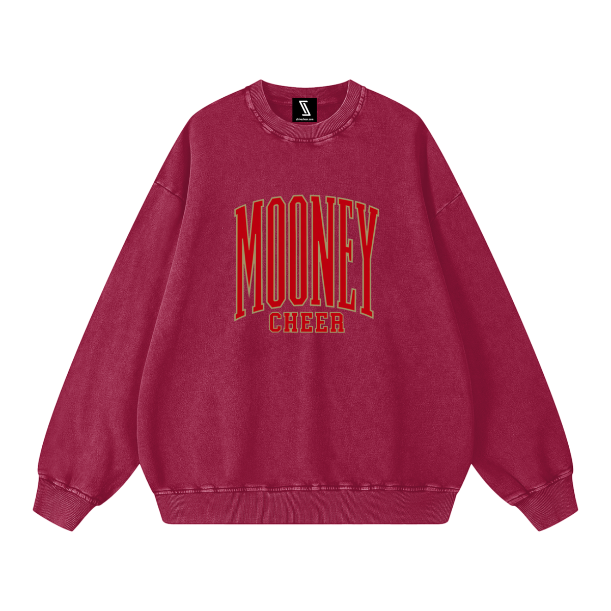 Basic 3 Cardinal Mooney Snow Washed Oversized Sweatshirt