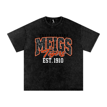 Vintage Meigs County Snow Washed Oversized Cotton T-Shirt