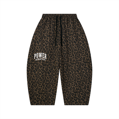 Unisex Leopard Barrel Leg Sweatpants