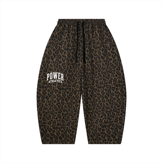 Unisex Leopard Barrel Leg Sweatpants