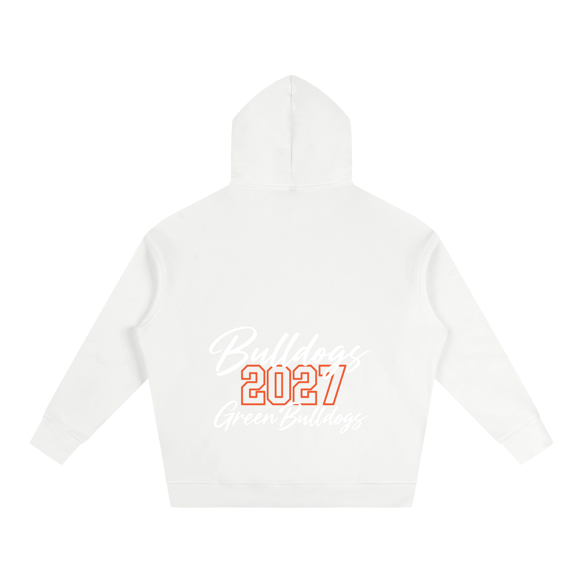 Cursive Front Green Bulldogs Oversize Fleeced Hoodie