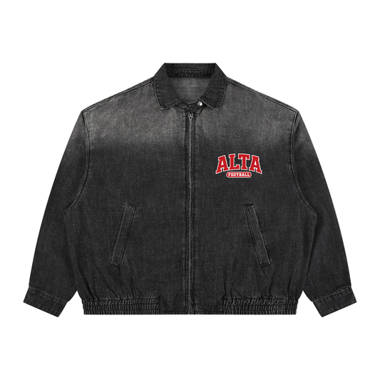 Unisex Vintage Wash Full-Zip Denim Jacket