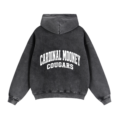 Basic 2 White Cardinal Mooney Zip-Through Boxy Fleece Hoodie