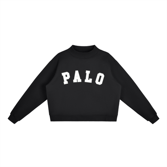 Essential Fleece Mock-Neck Crew Sweatshirt
