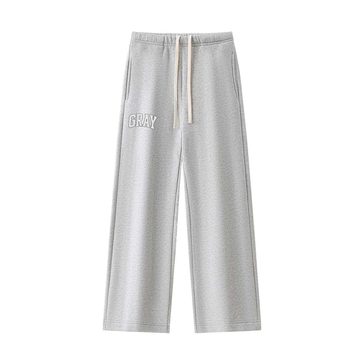 Gray White polka Women's Straight Leg Fleece Sweatpants
