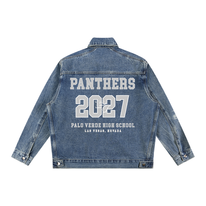 Vintage Wash Zip Up Denim Jacket