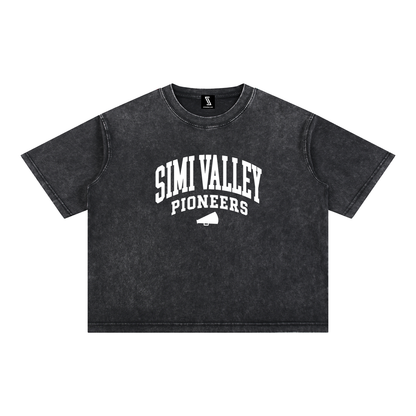 Basic 2 White Simi Valley Mineral Wash Boxy Cotton T-Shirt