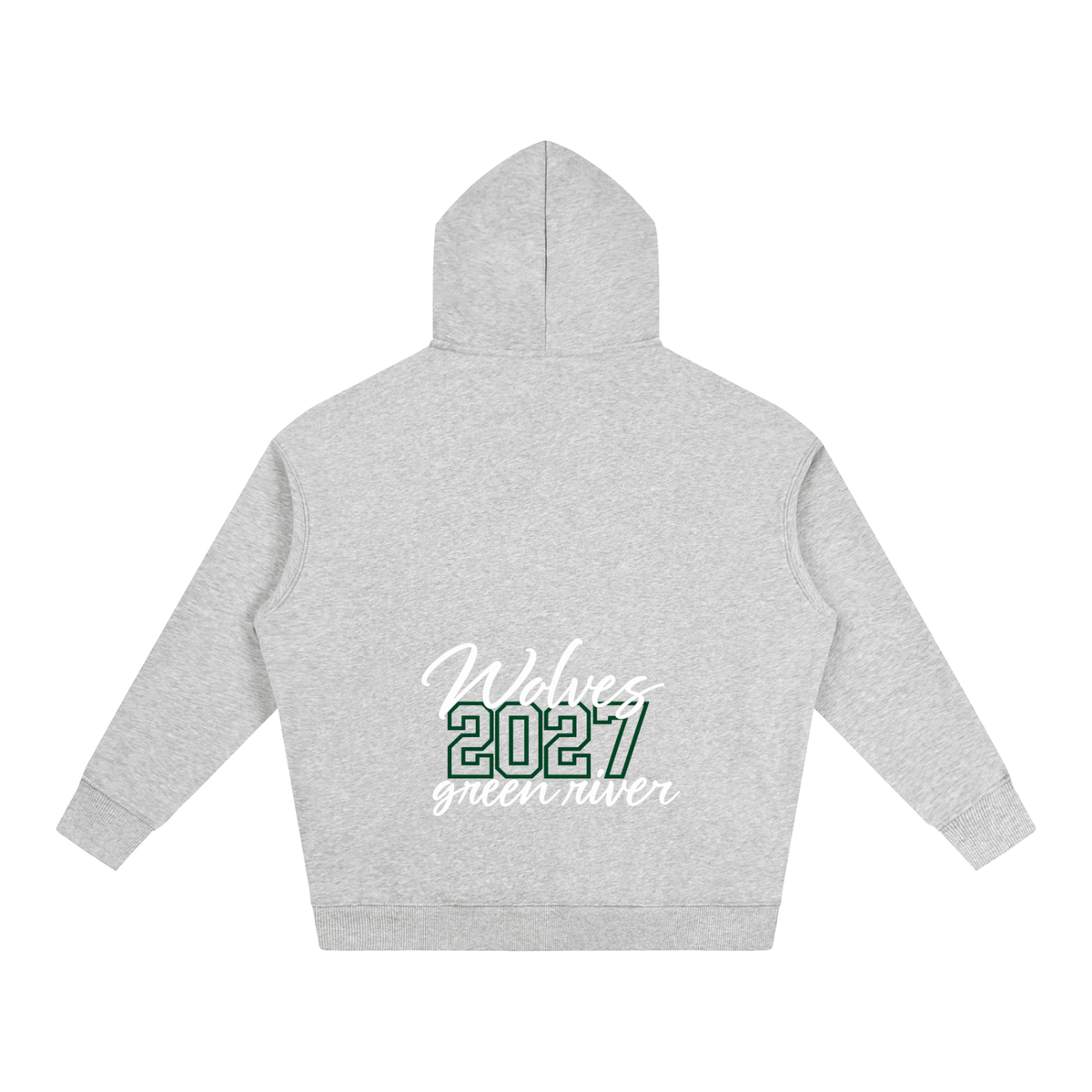 Cursive Front Green River Oversize Fleeced Hoodie