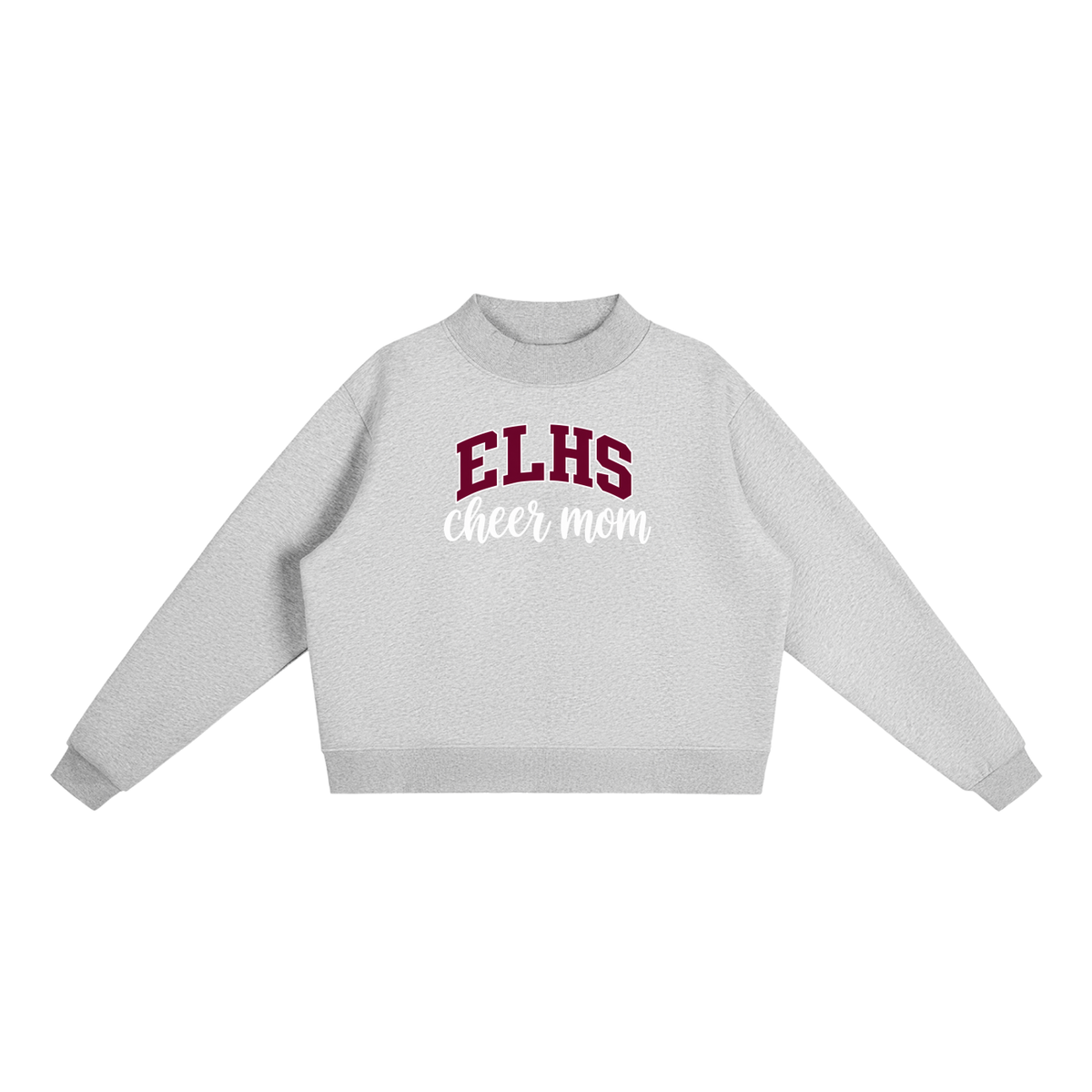 Cheer Mom East Lyme Essential Fleece Mock-Neck Crew Sweatshirt (printed)