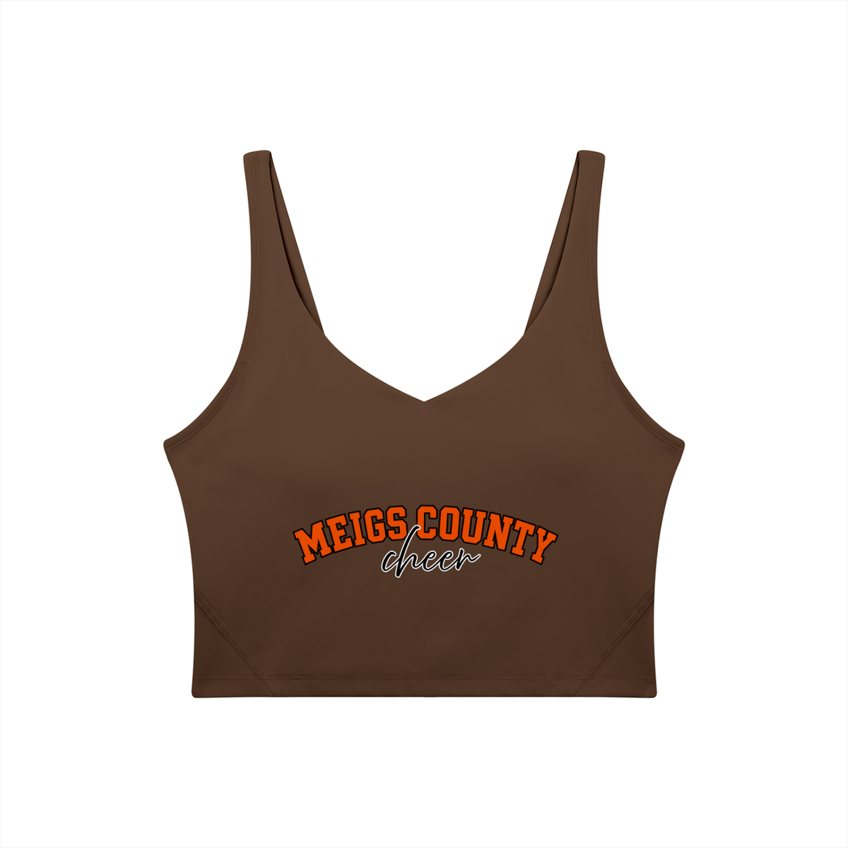 Cursive Meigs County Women's V-Neck Yoga Sports Bra
