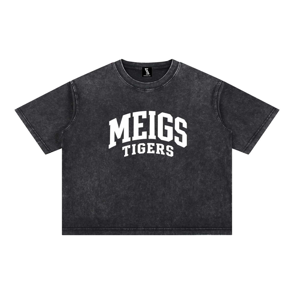 Basic 2 White Meigs County Mineral Wash Boxy Cotton T-Shirt