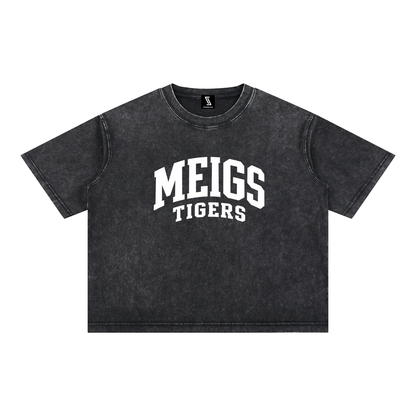 Basic 2 White Meigs County Mineral Wash Boxy Cotton T-Shirt