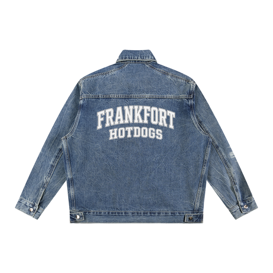 Vintage Wash Zip Up Denim Jacket