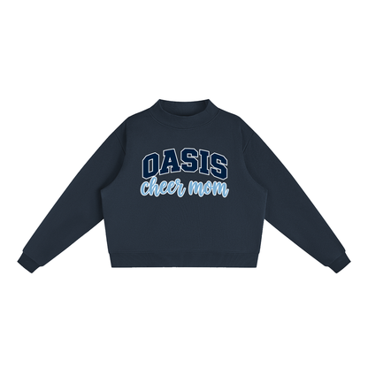 Cheer Mom Oasis Essential Fleece Mock-Neck Crew Sweatshirt