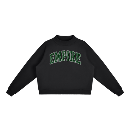 Polka Dot Empire Essential Fleece Mock-Neck Crew Sweatshirt (printed)