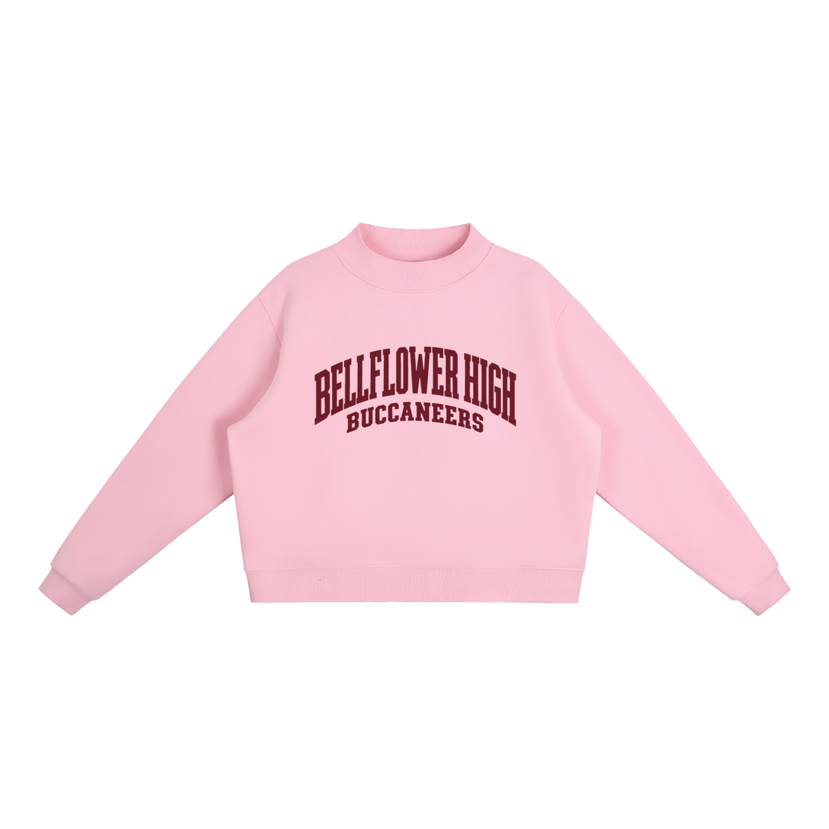 Basic 2 Bellflower Essential Fleece Mock-Neck Crew Sweatshirt
