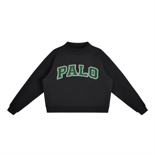 Essential Fleece Mock-Neck Crew Sweatshirt