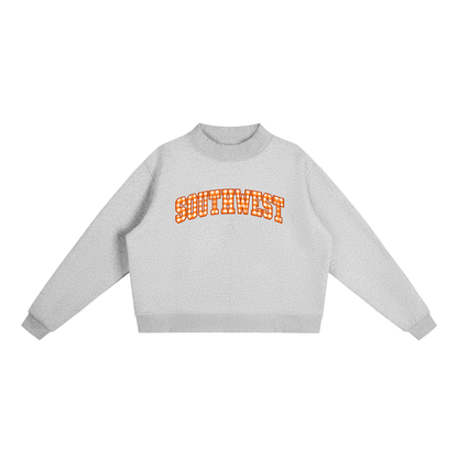 Essential Fleece Mock-Neck Crew Sweatshirt